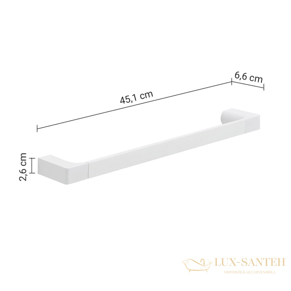 полотенцедержатель gedy pirenei pi21/45(02) длина 45 см, белый матовый