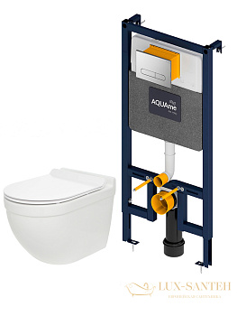 комплект aquame aqm42010cr: инсталляция с клавишей aqm4001cr, унитаз aqm2010 с быстросъемным сиденьем микролифт, смыв торнадо