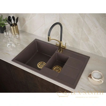 смеситель paulmark sigen si213111-g для кухни с подключением к фильтру, золотой