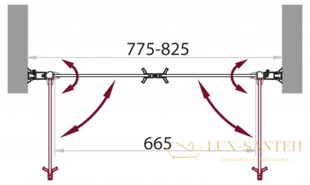 душевая дверь belbagno sela-b-2 sela-b-2-80-ch-cr распашная 80 см, стекло текстурное