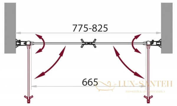 душевая дверь belbagno sela-b-2 sela-b-2-80-ch-cr распашная 80 см, стекло текстурное