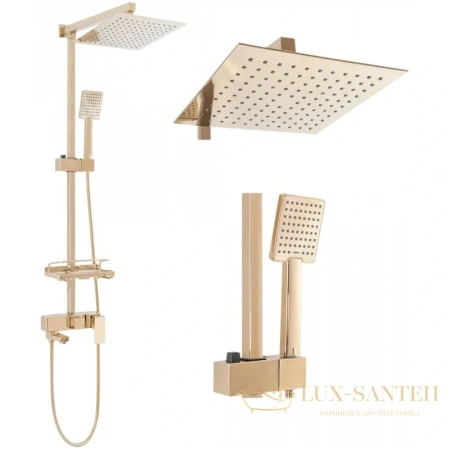 душевая система rea jack rea-p7008 250 мм, золотой