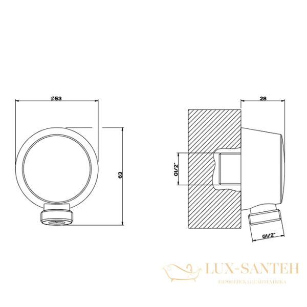 подключение для душевого шланга gessi emporio 47269#299, black xl