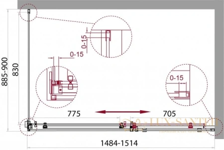 душевой уголок belbagno acqua-ah-1 acqua-ah-1-150/90-c-nero 150x90 см, стекло прозрачное