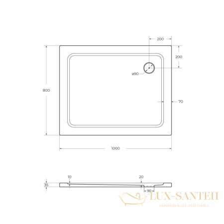 каркас с ножками для smc поддона cezares tray-m-ah-100/90-ml, хром