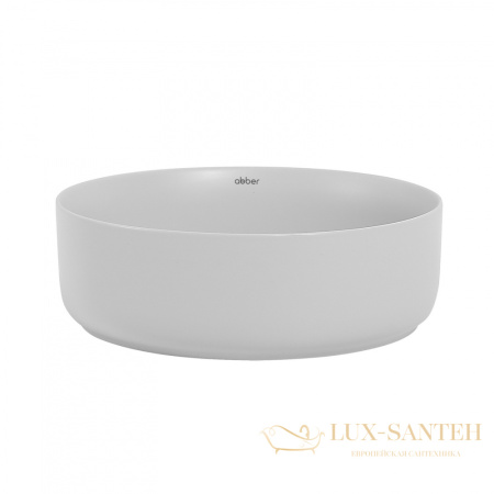 раковина накладная abber bequem ac2108mlg, 36х36 см, светло-серый матовый 