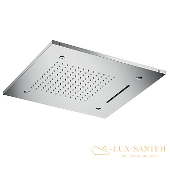 верхний душ встраиваемый 500х500 мм, almar chromoterapy e044139.ms, с хромотерапией, 3 режима, нержавеющая сталь полированная