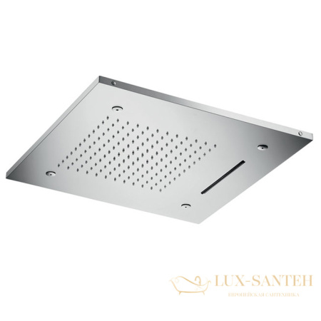 верхний душ встраиваемый 500х500 мм, almar chromoterapy e044139.ms, с хромотерапией, 3 режима, нержавеющая сталь полированная