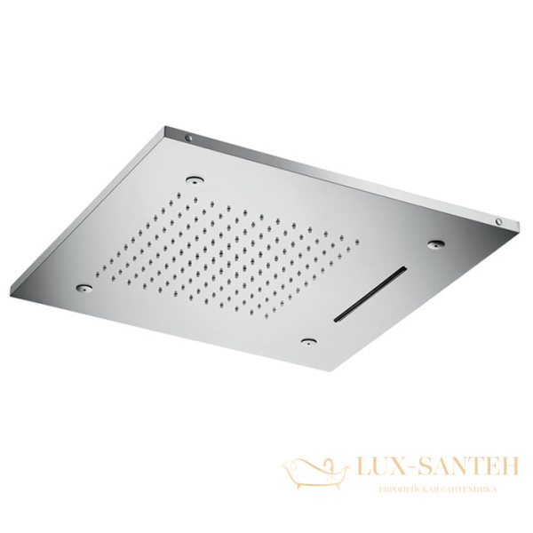 верхний душ встраиваемый 500х500 мм, almar chromoterapy e044139.ms, с хромотерапией, 3 режима, нержавеющая сталь полированная