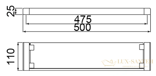 полка стеклянная timo selene 10072/00, хром