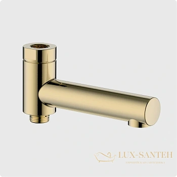 излив поворотный для смесителя aquame aqm8301bg, с запорным керамическим картриджем, золото брашированное