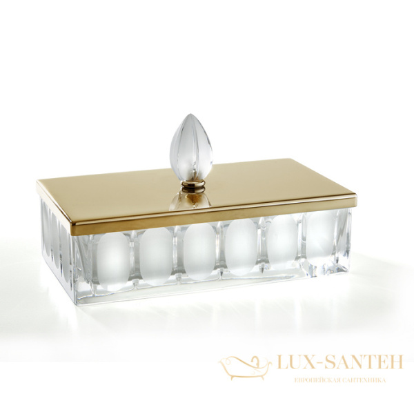 контейнер с крышкой настольный 3sc montblanc, mb78acrgo, прозрачный хрусталь/золото матовое