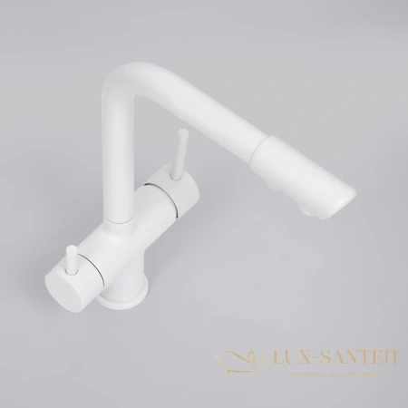 смеситель wasserkraft a8357 для кухни с подключением к фильтру, белый матовый
