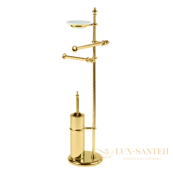 стойка stil haus giunone g697(16): мыльница + полотенцедержатель + бумагодержатель + ерш, золото