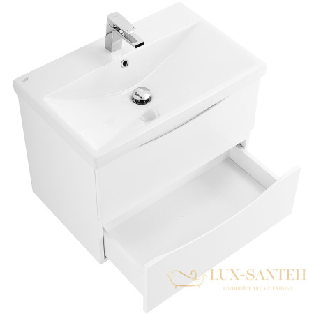 тумба под раковину belbagno marino-cer marino-cer-700-2c-so-bl-p 70 см подвесная, bianco lucido