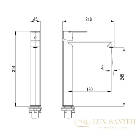 смеситель для раковины aquame parma aqm6614mb, черный матовый