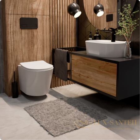 унитаз подвесной безободковый aquame aqm2001, с быстросъемным сиденьем softclose, белый глянцевый