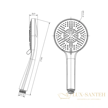 ручной душ lemark lm8154с, 3 режима, хром
