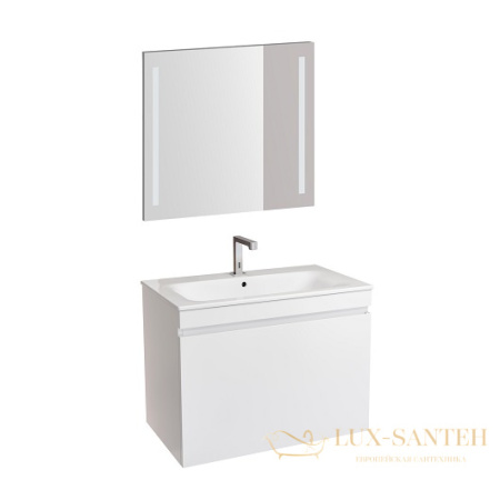 комплект мебели для ванной geberit renova plan 529.916.01.8 80 см, белый глянец