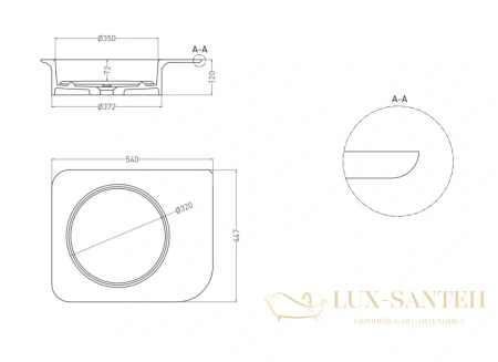 раковина salini ninfea 110521m s-stone 54x44.7 см, белый