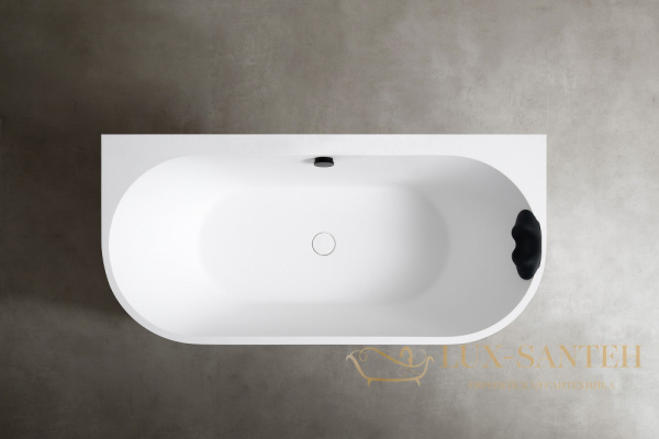 ванна пристенная из искусственного камня abber leipzig am9916, 170х80х63h, белый матовый