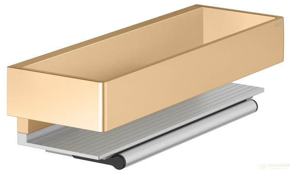 полка для душа со встроенным стеклоочистителем keuco edition 11, 11159250000, латунь шлифованная  