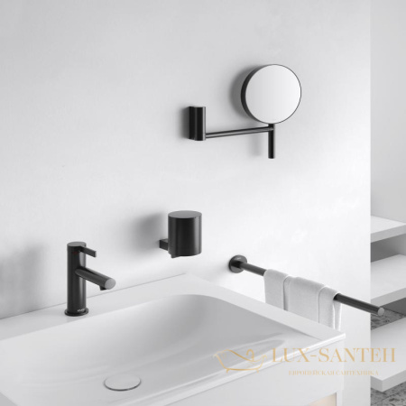 смеситель для умывальника на одно отверстие 100, без гарнитуры keuco ixmo pure, 59502371100, черный матовый (ral 9011)