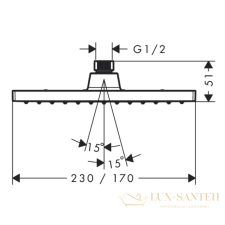 верхний душ hansgrohe vernis shape 26096000 хром