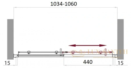 душевая дверь belbagno uno-bf-1 uno-bf-1-105-p-cr 105 см, стекло рифленое