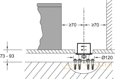 база для установки напольного смесителя jacob delafon avid 97904d-nf
