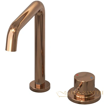 смеситель для раковины teska atlas arteon e3109 без донного клапана, розовое золото