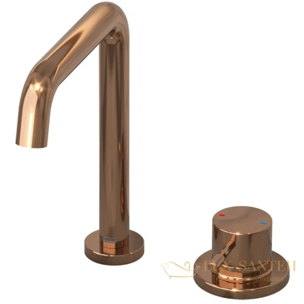 смеситель для раковины teska atlas arteon e3109 без донного клапана, розовое золото