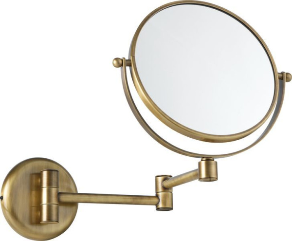 зеркало косметическое stil haus 489(25) настенное круглое (3x) с поворотным механизмом, бронза