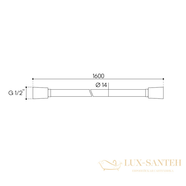 душевой шланг 1600 мм, aqueduto chuva chu1245, оружейная сталь