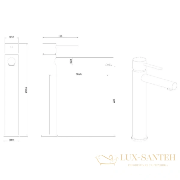 смеситель для раковины, allen brau glority 5.51002-00, без донного клапана, хром