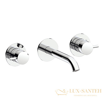 смеситель для раковины встраиваемый на 3 отверстия almar e210057.cr, излив 170-195 мм,  без донного клапана, хром