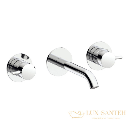 смеситель для раковины встраиваемый на 3 отверстия almar e210057.cr, излив 170-195 мм,  без донного клапана, хром