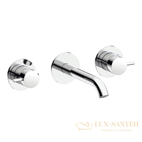 смеситель для раковины встраиваемый на 3 отверстия almar e210057.cr, излив 170-195 мм,  без донного клапана, хром