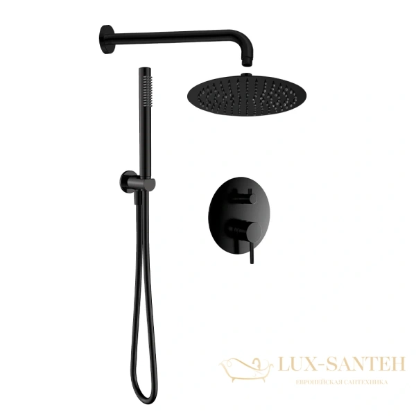 душевая система встраиваемая для душа aquame aqm8404mb, черный матовый