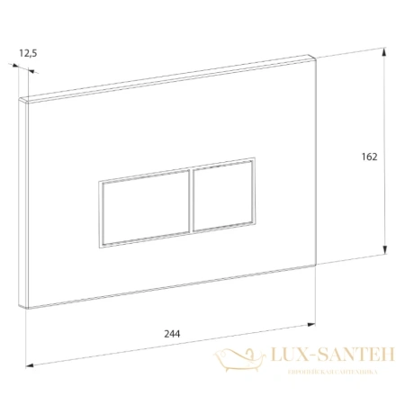 клавиша смыва d&k rhein db1499002 для инсталляции, матовый хром