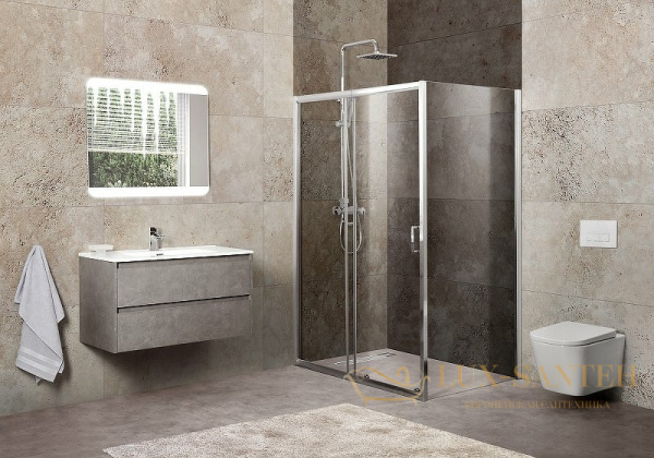 душевой уголок belbagno unique unique-ah-1-100/115-100-c-cr 115х100 см профиль хром, стекло прозрачное