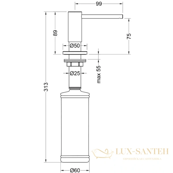 дозатор timo saona 13139/18, черное золото