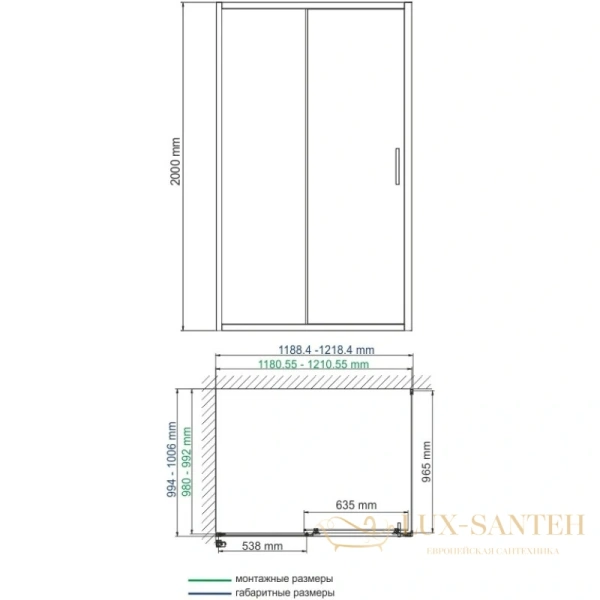 душевой уголок wasserkraft main 41s10 120х100 см 