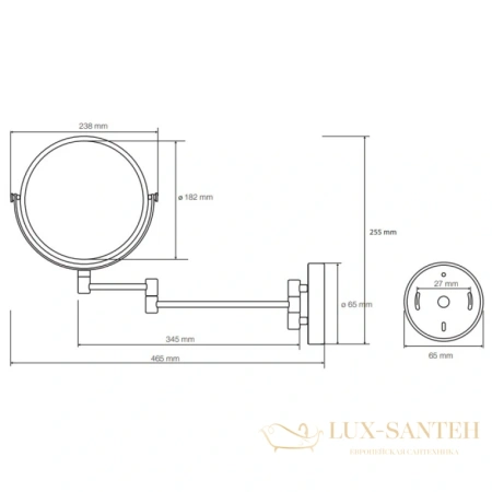 косметическое зеркало x 5 bemeta 112201518, хром