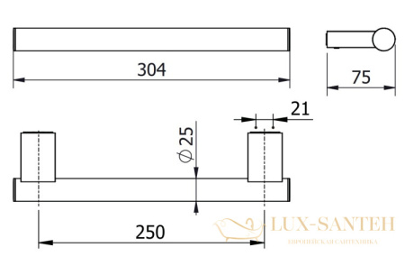 поручень прямой, kludi vela c, 31981n0, золото брашированное