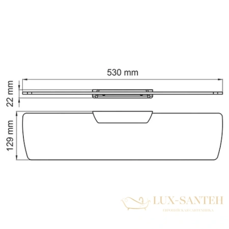 полка стеклянная wasserkraft wiese k-8924 53 см, оружейная сталь