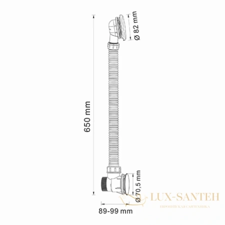 слив-перелив wasserkraft exter a054 для ванны, светлая бронза