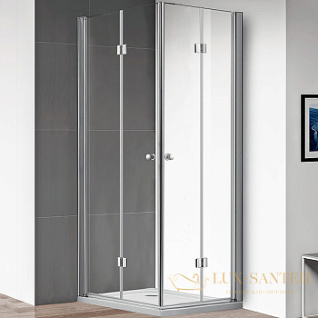 душевой уголок cezares eco eco-o-ash-2-80/90-c-cr 80x90 профиль хром, стекло прозрачное