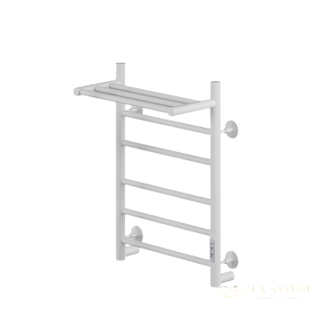 полотенцесушитель электрический кабельный ника way-2 60/40 с полкой ral9016 белый матовый u