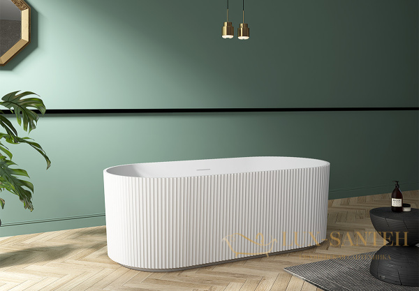 ванна акриловая свободностоящая abber ab9325-1.7, белый глянцевый